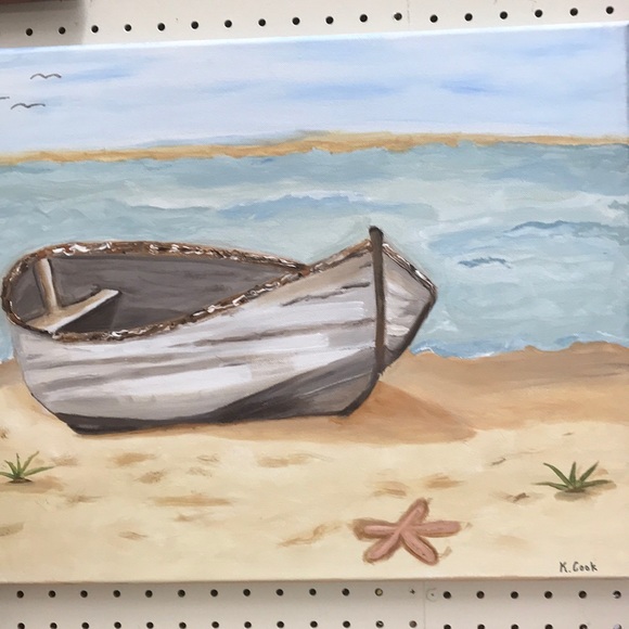 SOLD AT ART FESTIVAL- ORIGINAL PAINTING 16”x20” Washed Up - Picture 4 of 5